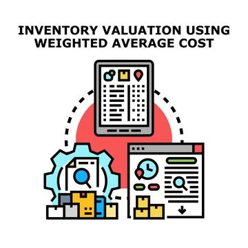 Inventory valuation using weighted average cost method Stock Illustration