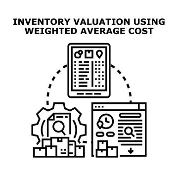 Inventory valuation using weighted average cost method Stock Illustration