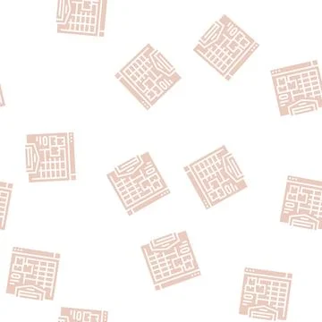 Inventory value report glyph seamless pattern Stock Illustration