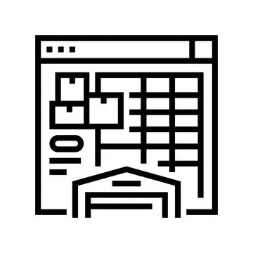 Inventory value report line icon vector illustration Stock Illustration