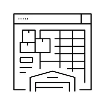 Inventory value report line icon vector illustration Illustrazione stock