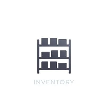 Inventory vector icon isolated on white Ilustração Stock