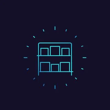 Inventory vector line icon Ilustração Stock