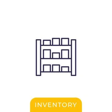 Inventory vector line icon on white Stock Illustration