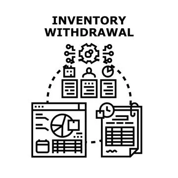 Inventory withdrawal process management and stock control Stock Illustration