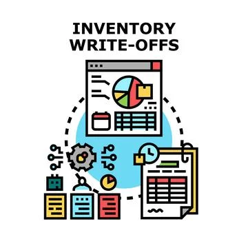 Inventory write offs financial accounting management process Stock Illustration