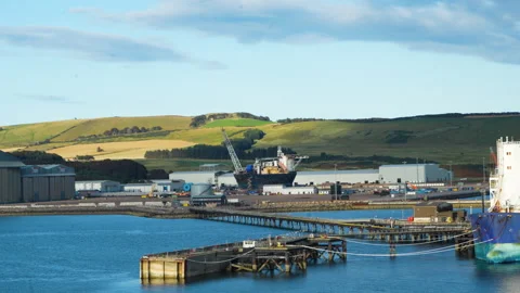 Invergordon Dock hills Stock Footage 319694546