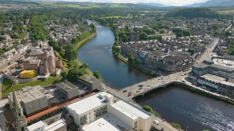 Inverness in Scotland by drone Stock Footage 281262211