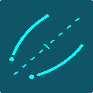 Inverse Function Icon - curve and its mirror reflected across the diagonal Stock Illustration