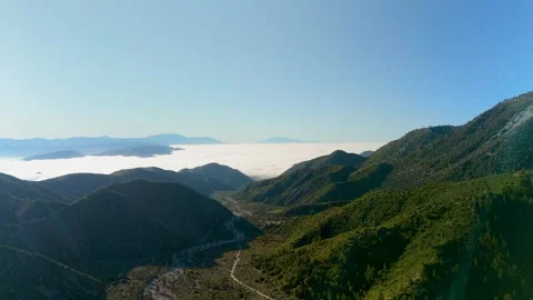 Inversion Clouds Called Marine Layer In San Gabriel Mountains, Angeles Stock Footage 284956864