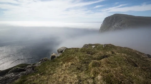 Inversion falling over the cliff Stock Footage 122947731