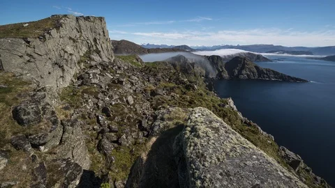 Inversion falling over the coastline Stock Footage 122948448