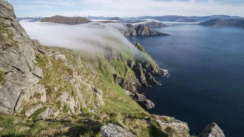 Inversion falling over the coastline Stock Footage 122951397