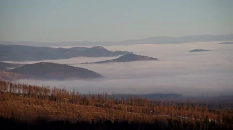 Inversion in the mountains Stock Footage 58917583