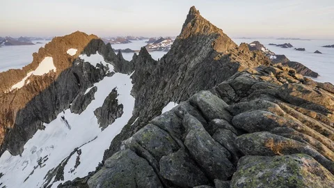 Inversion over fjord Stock Footage 97306378