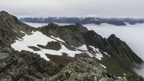 Inversion stream over the fjord Stock Footage 147440621