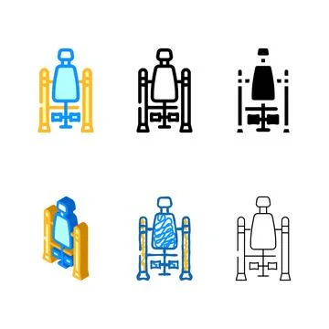 Inversion table pack color icon vector flat Stockillustratie