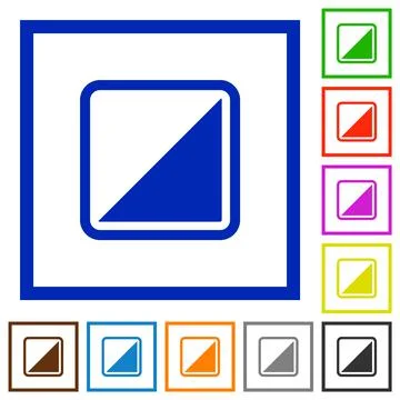 Invert object flat framed icons Illustrazione stock