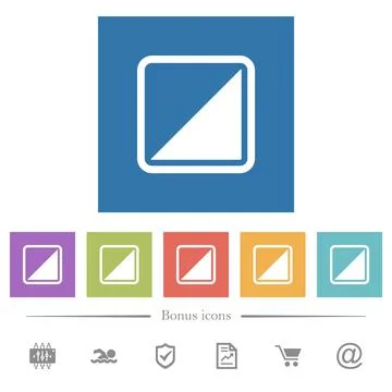 Invert object flat white icons in square backgrounds Stock Illustration