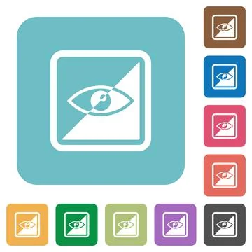 Invert object rounded square flat icons Illustrazione stock