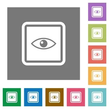 Invert object square flat icons Illustrazione stock