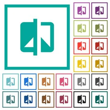 Invert theme flat color icons with quadrant frames Stockillustratie
