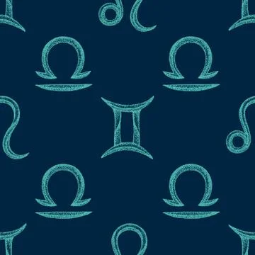 Invert Zodiac pattern Gemini Stock Illustration