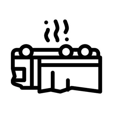 Inverted car accident icon vector outline illustration Stock Illustration