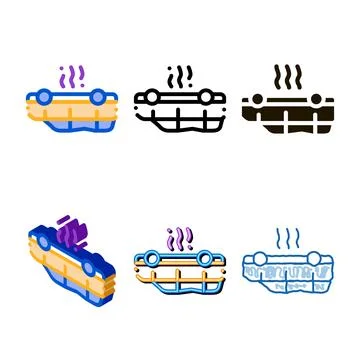 Inverted car icon vector stylized outline Stock Illustration
