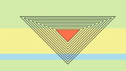 Inverted Concentric Triangles On Layered Green Stock Illustration