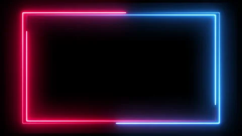 Inverted Direction Spinning neon frame animation. Stock Footage 244909329