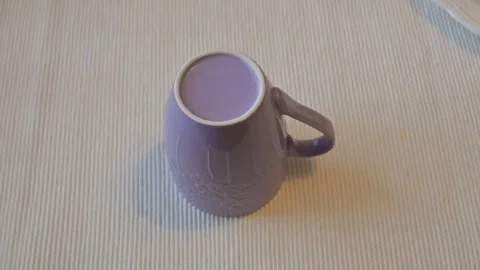 Inverted Empty Mug on Table, Minimal Lifestyle Concept Stock Footage 336898052