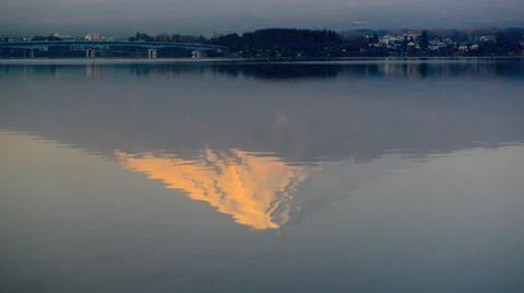 Inverted image of Mount Fuji Stock Footage 39796106