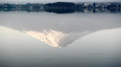 Inverted image of Mt. Fuji Stock Footage 37692043