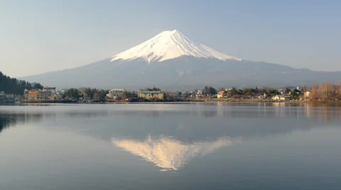 Inverted image of Mt. Fuji Stock Footage 37692599