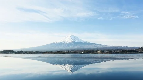 A inverted image of Mt. Fuji Video stock 81286756