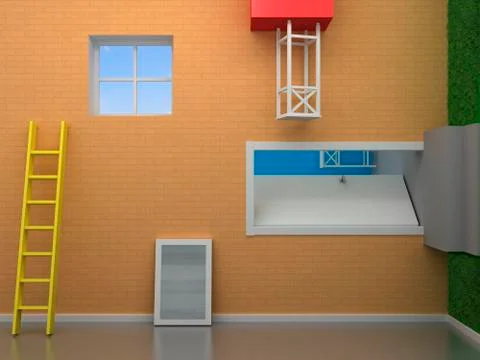 Inverted interior of the house Stock Illustration