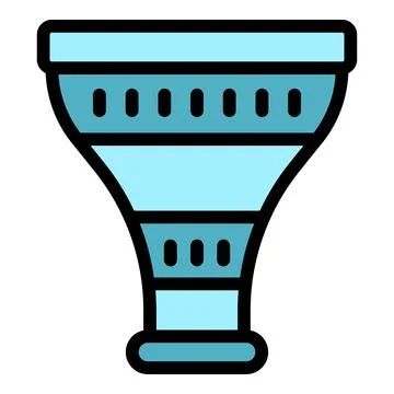 Inverted light blue abstract cone with holes symbolizing sales and marketing  Stockillustratie