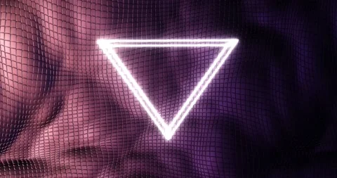 Inverted luminous triangle on lamellar mesh surface Stock Footage 165623061