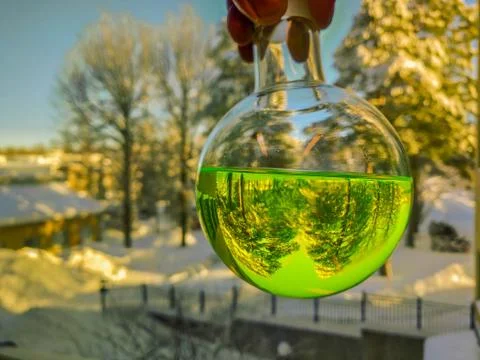 Inverted nature through a solution Stock Photos