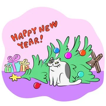 Inverted New Year Vector Illustration Stock Illustration