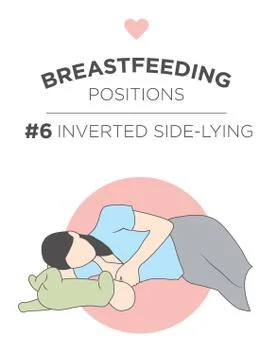Inverted Side Lying - Breastfeeding Position Stock Illustration