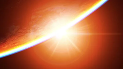 Inverted sunrise, view from space. 3D animation. 스톡 동영상 65028705