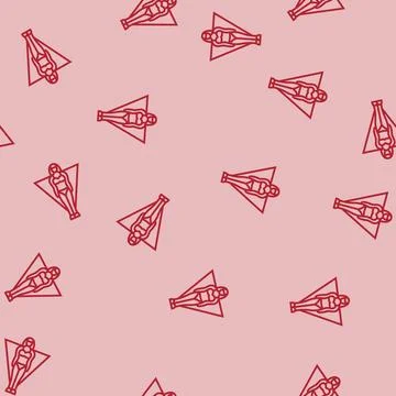 Inverted triangle female body type line seamless pattern Illustrazione stock