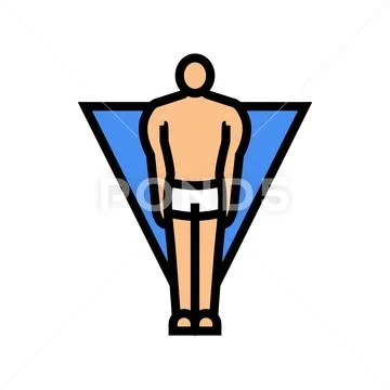 Mesomorph female body type color icon Royalty Free Vector