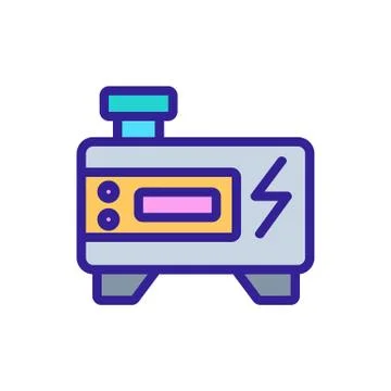 Inverter generator icon vector outline illustration Illustrazione stock