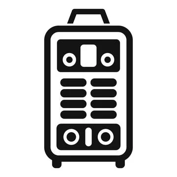 Inverter welding machine with control panel for electrode welding icon Stock Illustration