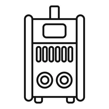 Inverter welding machine with digital control panel icon outline Stock Illustration