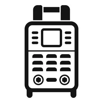 Inverter welding machine with display for mobile use icon Stock Illustration