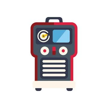 Inverter welding machine showing control panel with buttons and display Stock Illustration